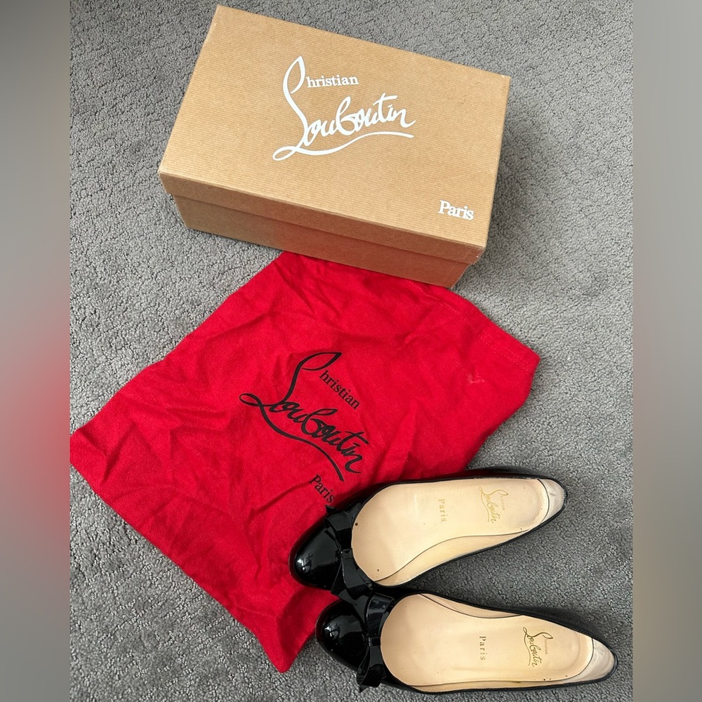 Christian Louboutin Black Simplenodo Patent Flat